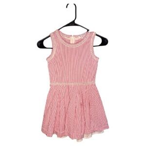 Brooks Brothers Girls Pink and White Seersucker Dress size 6